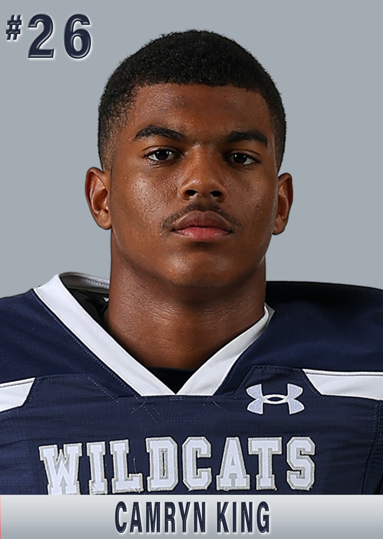 Camryn King in the school varsity roster photograph