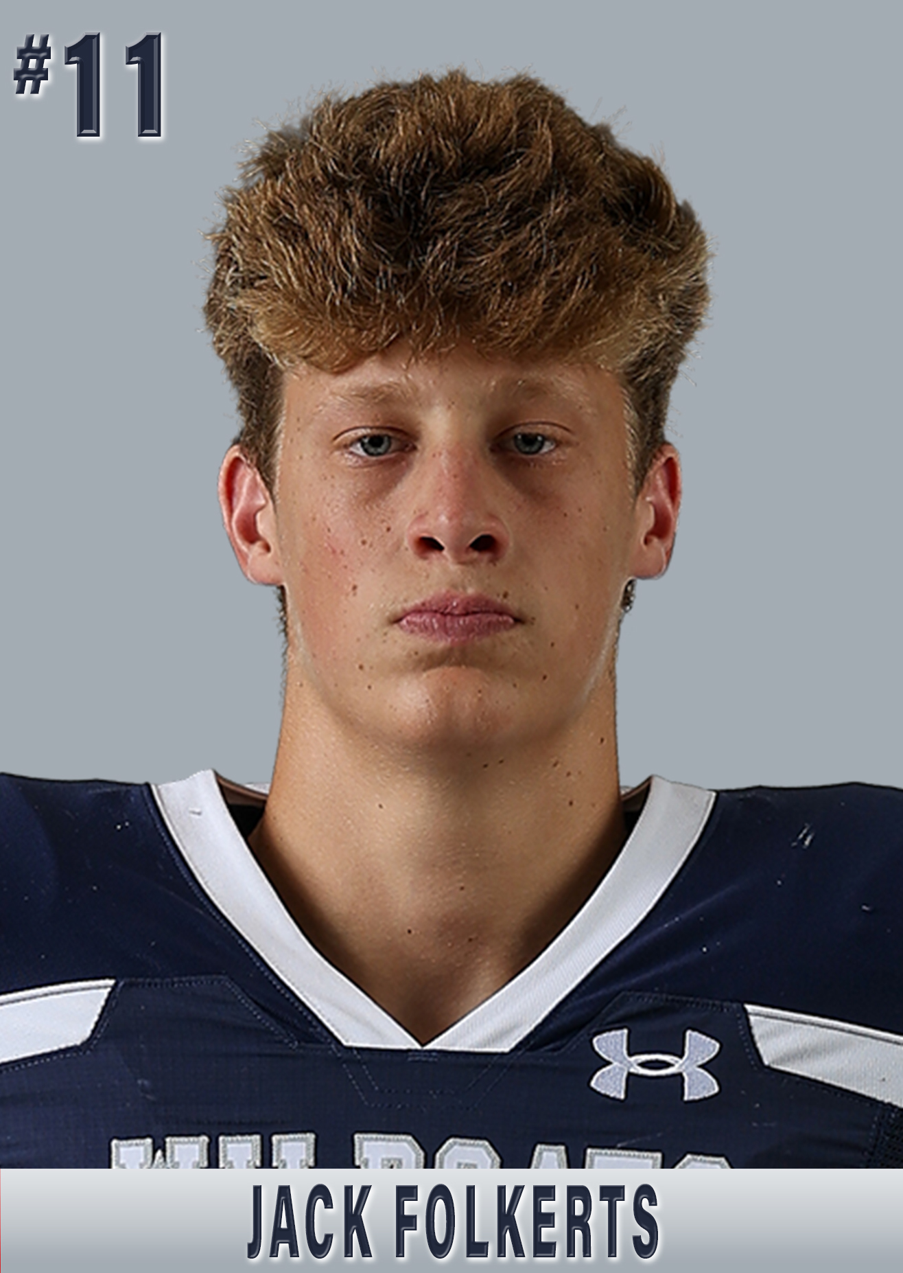 Jack Folkerts in the school varsity roster photograph